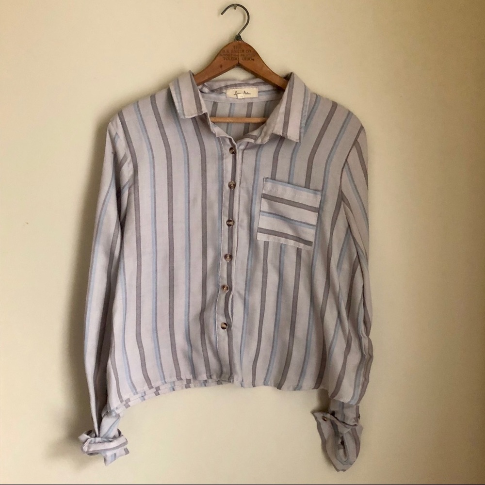 Love Notes Striped Button-Down Top